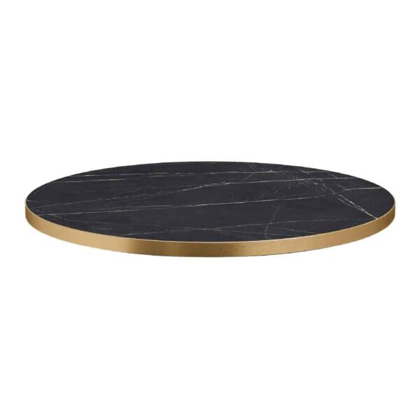 Omega Round Laminate Table Top Black Marble 800mm - Image 2