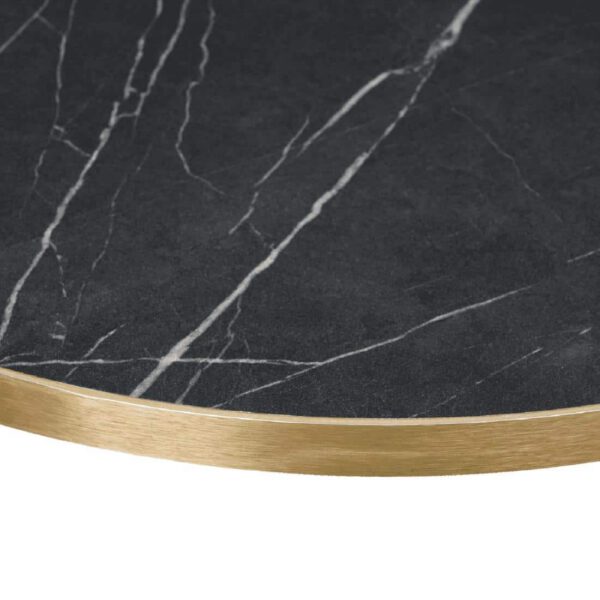 Omega Round Laminate Table Top Black Marble 800mm - Image 4