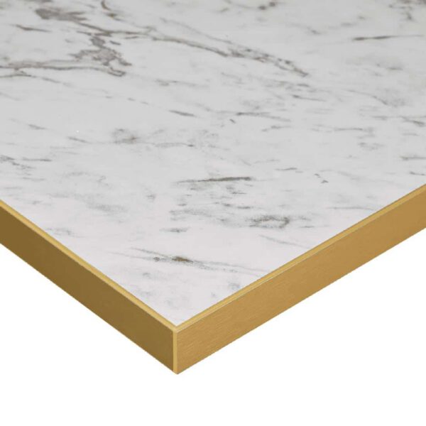 Omega Square Laminate Table Top White Carrara Marble 600x600mm - Image 3