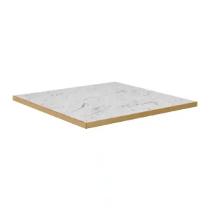Omega Square Laminate Table Top White Carrara Marble 700x700mm