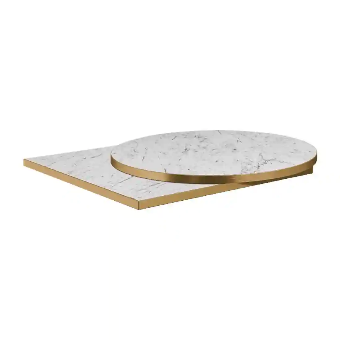 Omega Square Laminate Table Top White Carrara Marble 700x700mm - Image 3