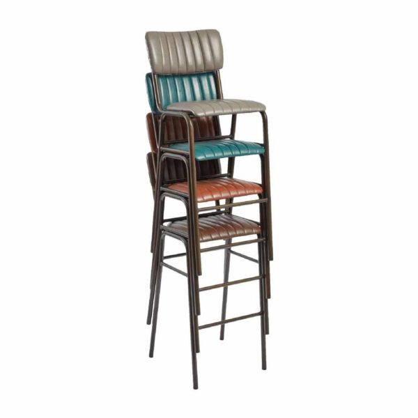 Tavo Stacking Bar Stool Vintage Dark Grey (Pack of 2)