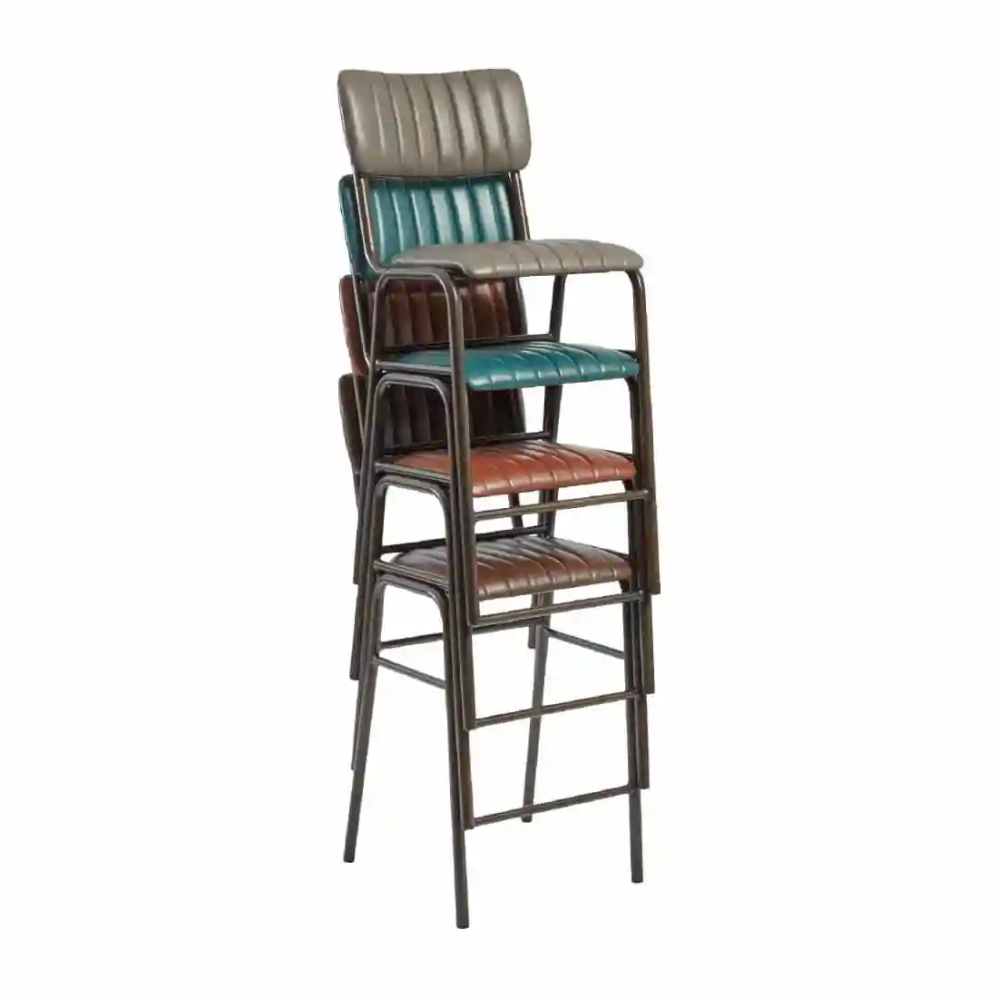 Tavo Stacking Mid Bar Stool Vintage Tan (Pack of 2) - Image 2