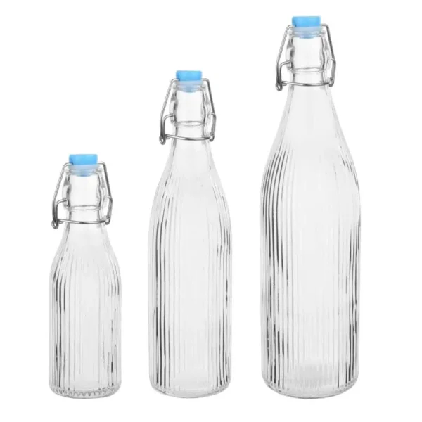 Olympia Ridged Swing Top Water Bottles 500ml (6 Pack) - Image 3