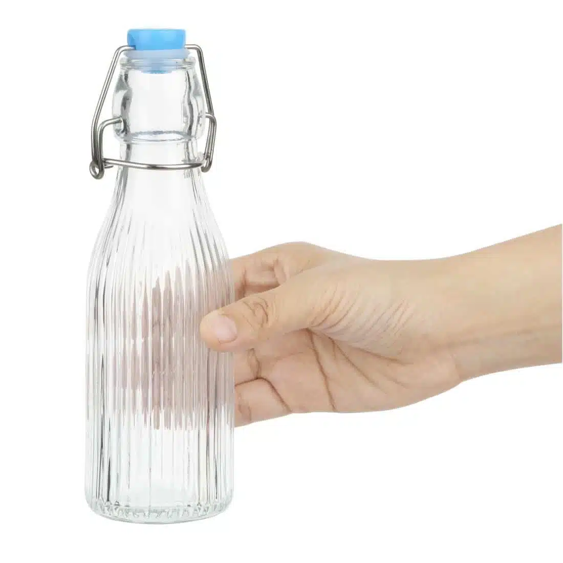 Olympia Ridged Swing Top Water Bottles 200ml (6 Pack) - Image 4