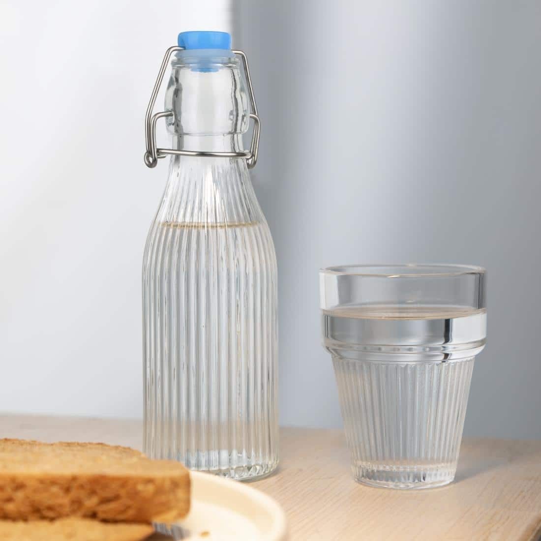 Olympia Ridged Swing Top Water Bottles 200ml (6 Pack) - Image 6
