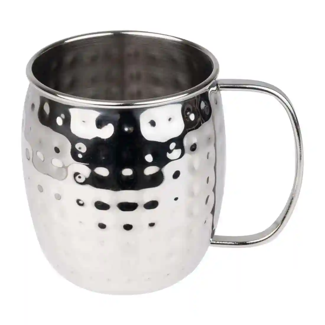 Olympia Barware Hammered Stainless Steel Mugs 440ml - Image 2