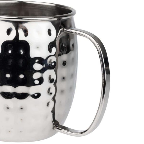 Olympia Barware Hammered Stainless Steel Mugs 440ml - Image 4