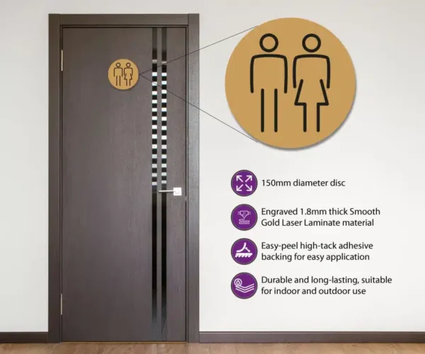Ladies & Gents Toilet Door Symbol 150mm - Image 3