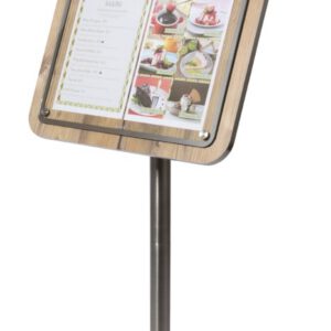 Large Industrial Oak Menu Stand