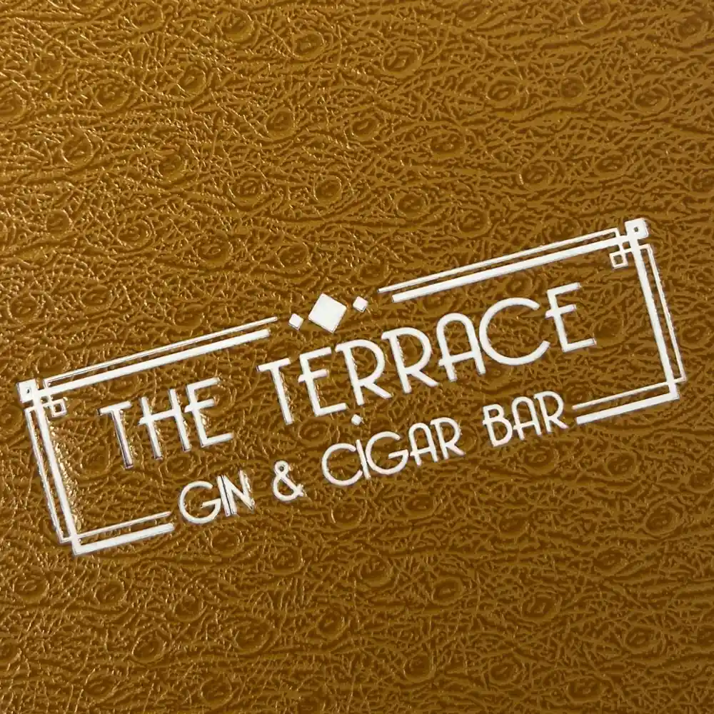 Peacock Menu Cover White Foil