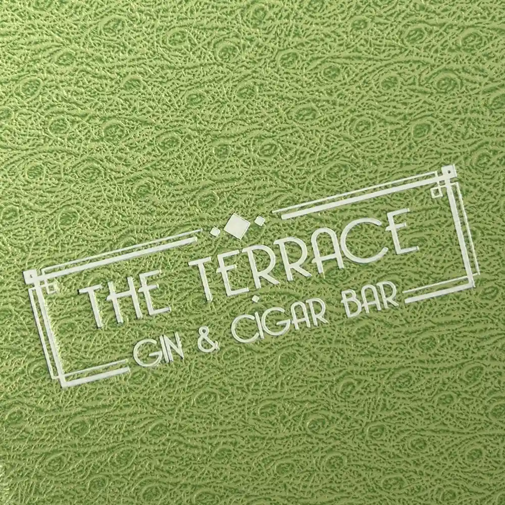 Peacock Menu Cover White Foil