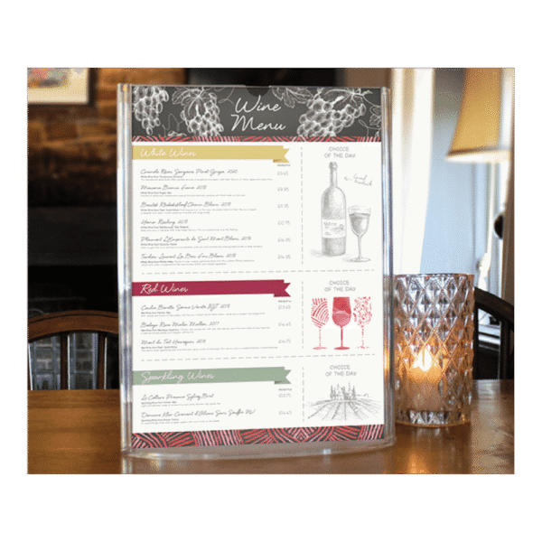 Oval Base Clear Acrylic Menu Holders - Smart Hospitality Supplies