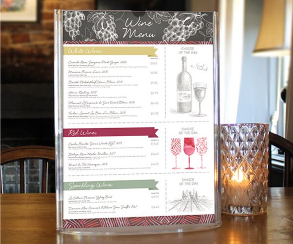 Oval Base Clear Acrylic Menu Holders - 3 Sizes - Image 7