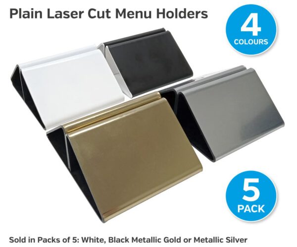 Plain Laser Cut Menu Holders - Pack 5 - Smart Hospitality Supplies