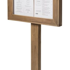 Illuminated Wooden Menu Stand