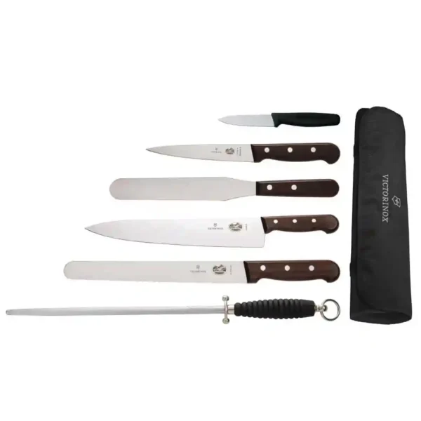 Victorinox 6 Piece Rosewood Knife Set with 25cm Chefs Knife with Wallet - Image 1