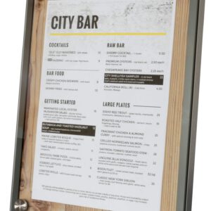 Small Industrial Oak Menu Stand