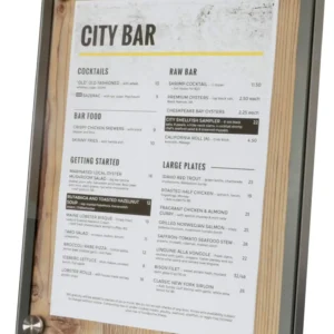 Small Industrial Oak Menu Stand