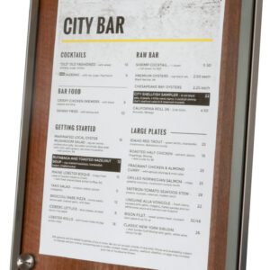 Small Industrial Walnut Menu Stand