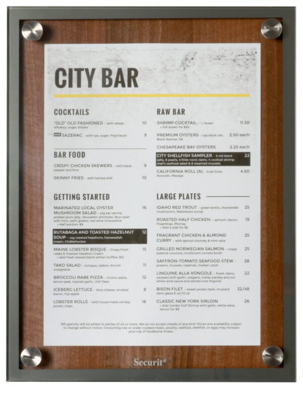 Small Industrial Walnut Menu Stand