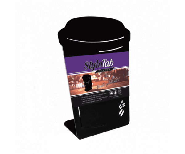 Coffee Cup Angled Portrait Tabletop counter top message board