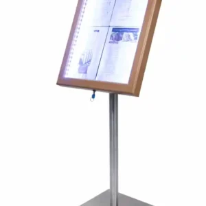 Teak Effect Illuminated Menu Stand (Base Included)