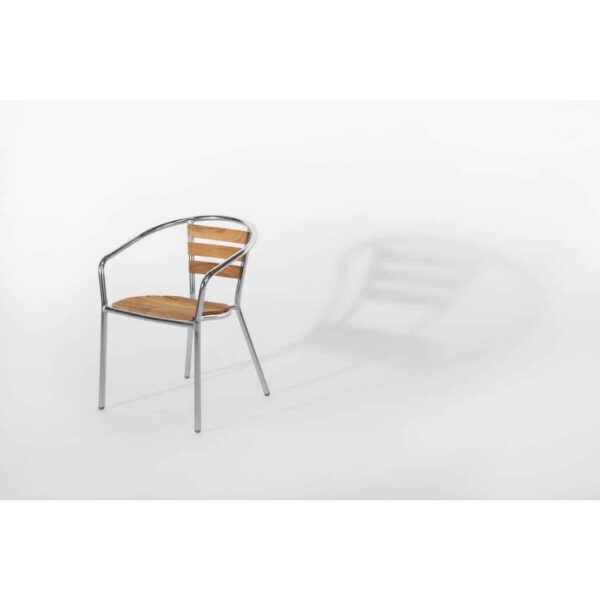Bolero Aluminium and Ash Chairs (Pack of 4) - Image 2