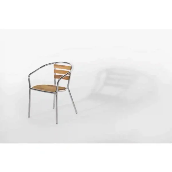 Bolero Aluminium and Ash Chairs (Pack of 4) - Image 2