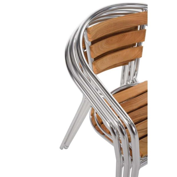 Bolero Aluminium and Ash Chairs (Pack of 4) - Image 4