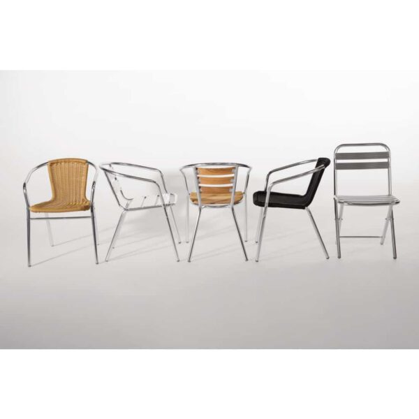 Bolero Aluminium and Ash Chairs (Pack of 4) - Image 6