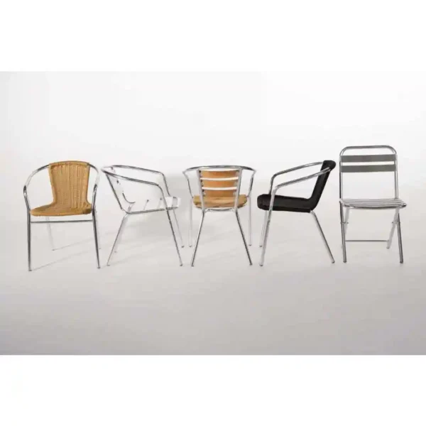 Bolero Aluminium and Ash Chairs (Pack of 4) - Image 6
