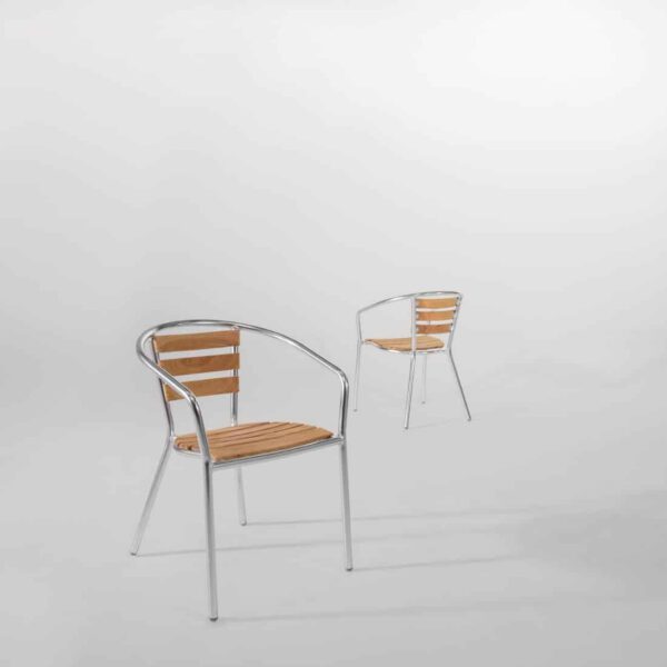 Bolero Aluminium and Ash Chairs (Pack of 4) - Image 9