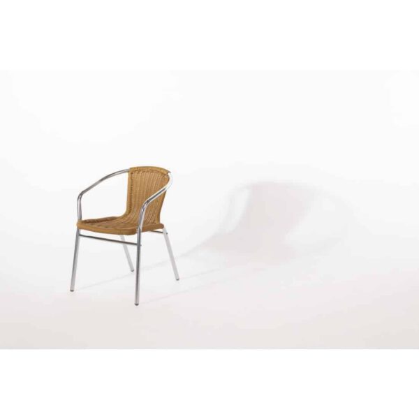Bolero Aluminium and Natural Wicker Chair (Pack of 4) - Image 6