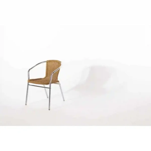 Bolero Aluminium and Natural Wicker Chair (Pack of 4) - Image 6