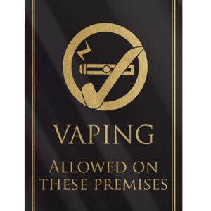 Vaping allowed in these premises - Black