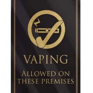 Vaping allowed in these premises - Black