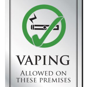 Vaping Allowed in These Premises Bar Sign - Silver