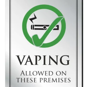 Vaping Allowed in These Premises Bar Sign - Silver