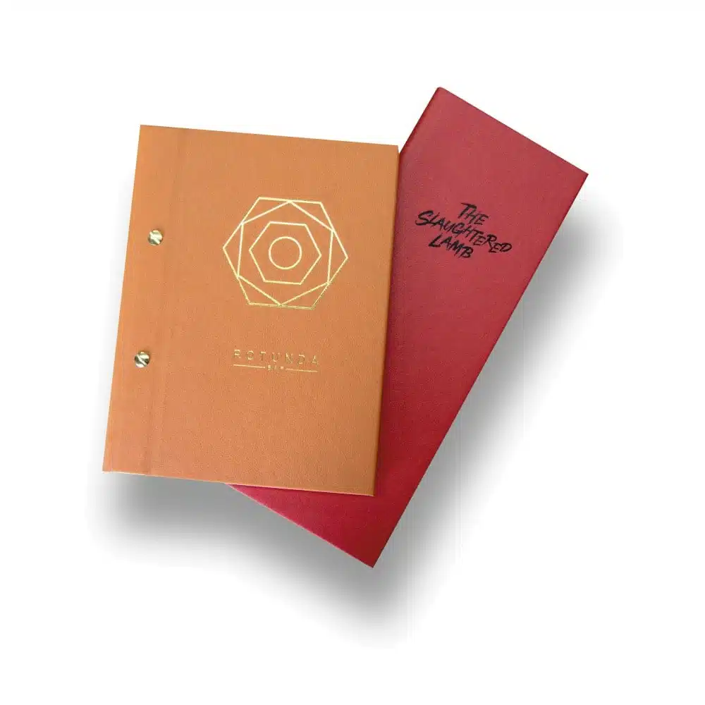 Fine Grain Faux Leather Menu Covers