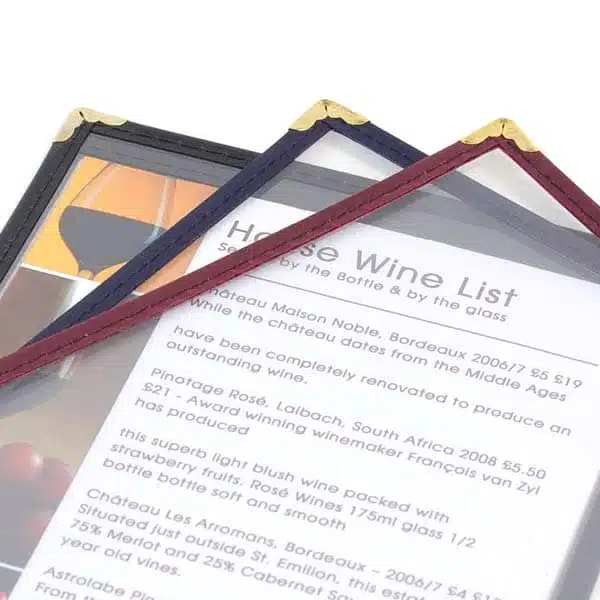 Plastic Menu Covers