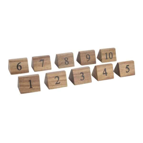 Olympia Acacia Table Number Signs Numbers