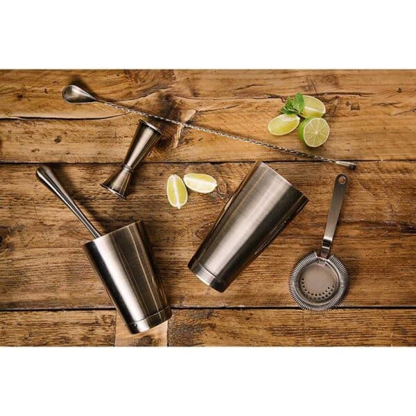 Beaumont Antique Brass Plated Curved Moscow Mule Mug 500ml