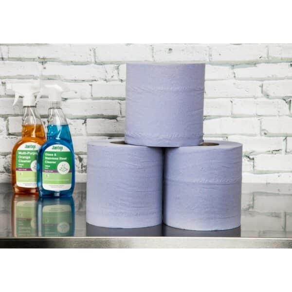 Jantex Centrefeed Blue Roll 2ply 120m 6 Pack