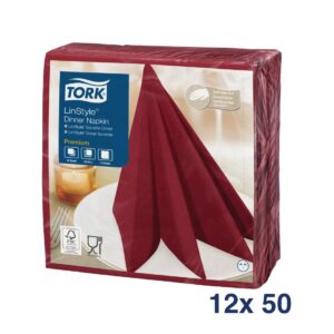Tork Linstyle Dinner Napkin Burgundy 400mm