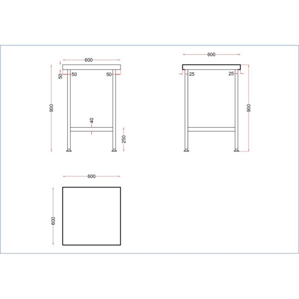 Holmes Stainless Steel Centre Table 600mm