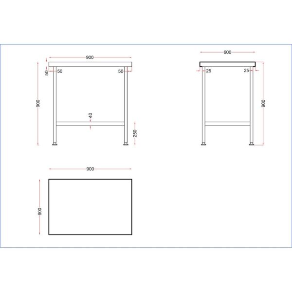 Holmes Stainless Steel Centre Table 900mm