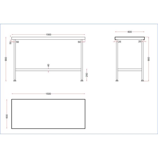 Holmes Stainless Steel Centre Table 1500mm