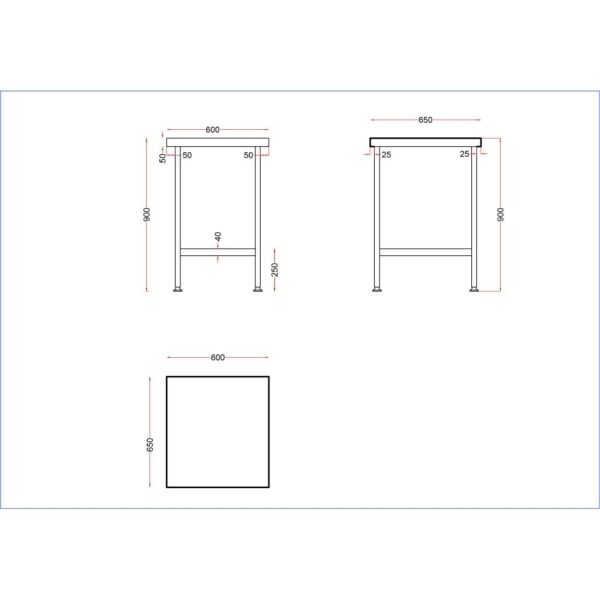 Holmes Stainless Steel Centre Table 600mm