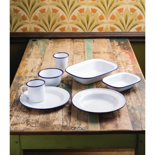 Olympia Enamel Pie Dishes Rectangular 180 x 135mm